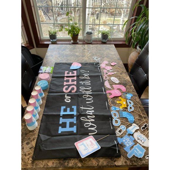 New Gender Reveal Party Celebration Kit Boy/Girl - Picture 6 of 7